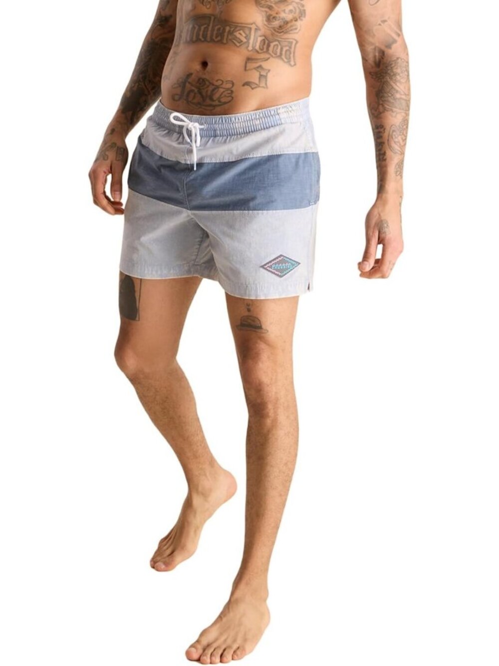 Men's 5.5” Swim Trunks - 4-Way Stretch Beach Shorts with Elastic Waist & Mesh
